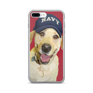 Yellow Lab - Lady Liberty in Navy Hat - iPhone 7/7 Plus Case