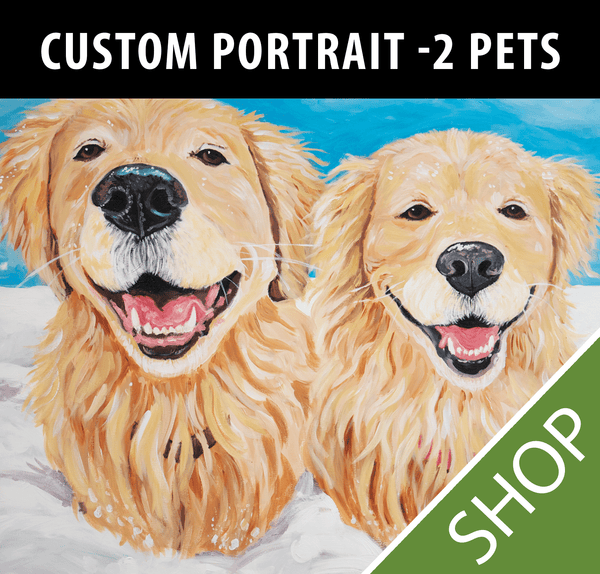 Custom Painted Portrait <br><strong>2 Pets</strong>