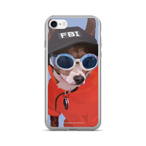 Peabody the Chihuahua Short Hair with FBI Hat - iPhone 7/7 Plus Case