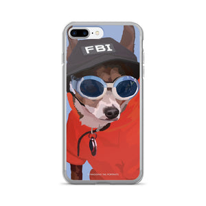 Peabody the Chihuahua Short Hair with FBI Hat - iPhone 7/7 Plus Case