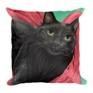 Horton the Cat on Blanket - Square Pillow