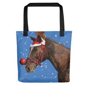 Christmas Horse in Reindeer Costume Tote bag