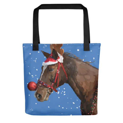 Christmas Horse in Reindeer Costume Tote bag